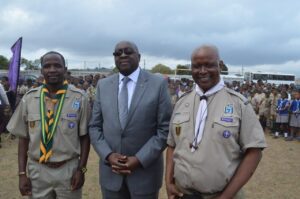 KZN Rally - Chief Scout Sibusiso Vilane, Minister Nene, event organiser Dr Goodenough Dlamini credit photo Steve Camp