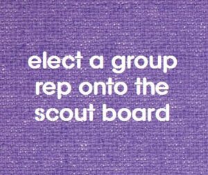 elect a group rep on the scout board