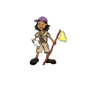 Girl Cub with flag