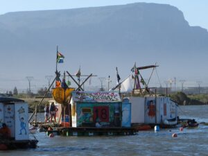 Web 2nd Bergvliet Raft on the water against backdrop of Table Mountain