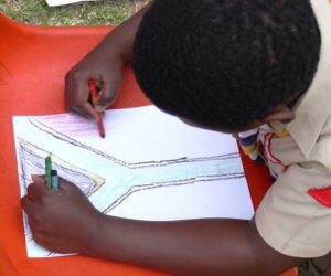 child drawing sa flag